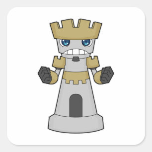 Chess piece Rook Chess Square Sticker