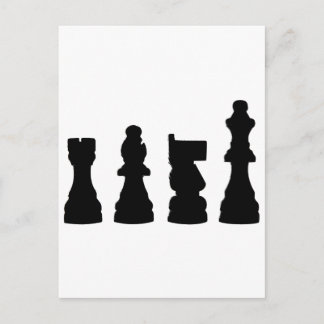 Chess piece silhouette design postcard