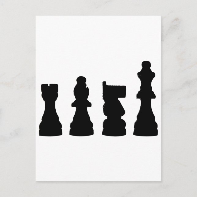 Chess piece silhouette design postcard (Front)