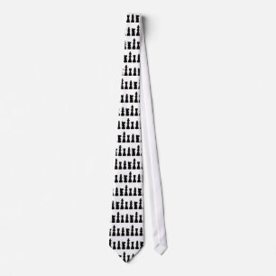 Chess piece silhouette design tie