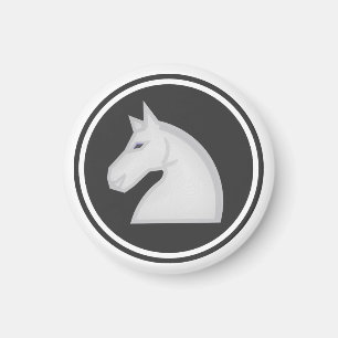 Chess Piece White Knight Magnet