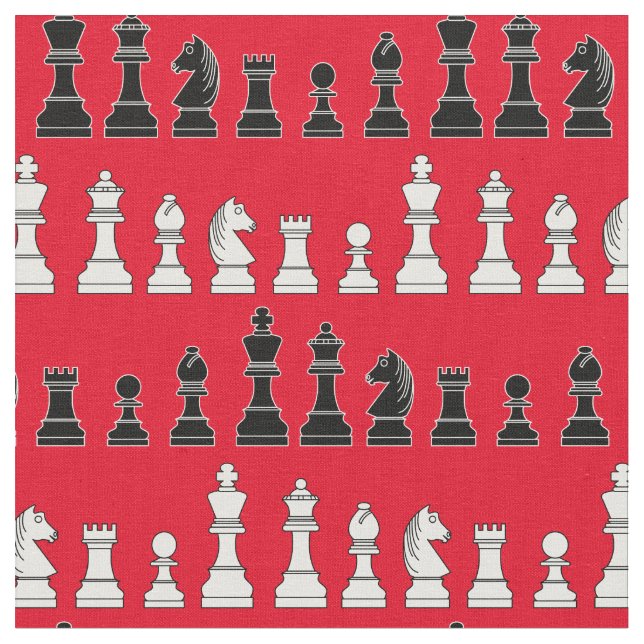 Chess Pieces Board Games Fabric (Close Up)