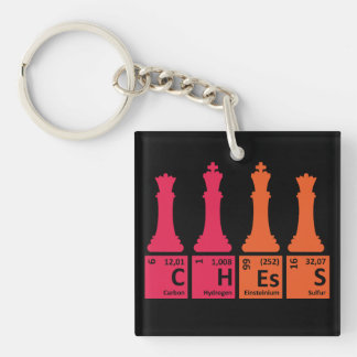 Chess Pieces Chemistry Elements Acrylic Keychain