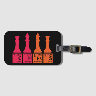 Chess Pieces Chemistry Elements Luggage Tag