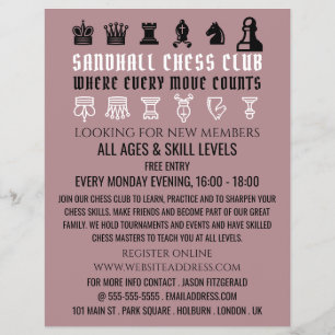 Chess Pieces, Chess Club Advertising Flyer