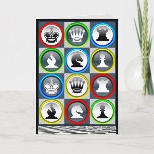 chess pieces greeting card