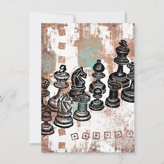 Chess Pieces Greeting Card (Front)