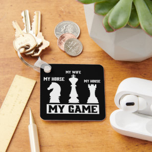 Chess Pieces My Game Chess Gift Idea Key Ring
