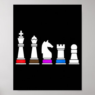 Chess Pieces of Brazilian Jiu-Jitsu Funny BJJ Belt Poster