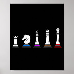 Chess Pieces of Jiu-Jitsu Funny Brazilian BJJ Belt Poster