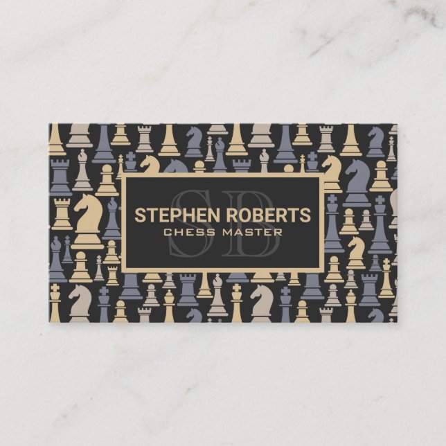 Chess Pieces Pattern Appointment Card (Front)