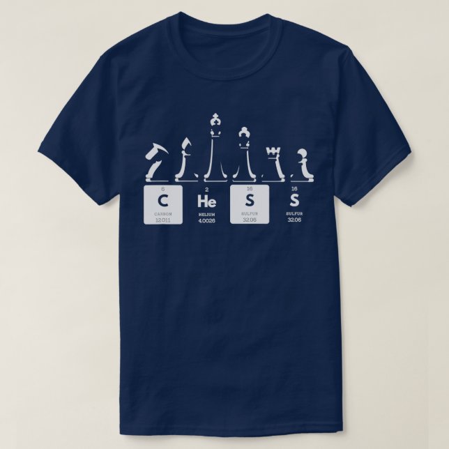 Chess Pieces Periodic Table Elements T-Shirt (Design Front)