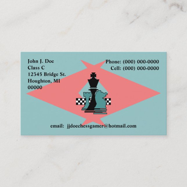 Chess Pieces Players Exchange Sh Boomerang pointer Business Card (Front)