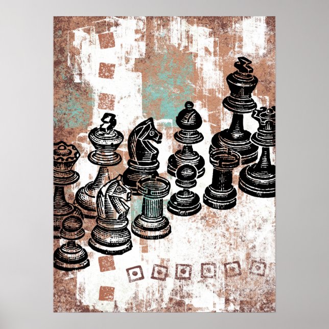 Chess Pieces Poster Wall Art (Front)