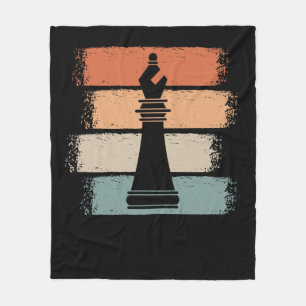 Chess Pieces Retro Fleece Blanket