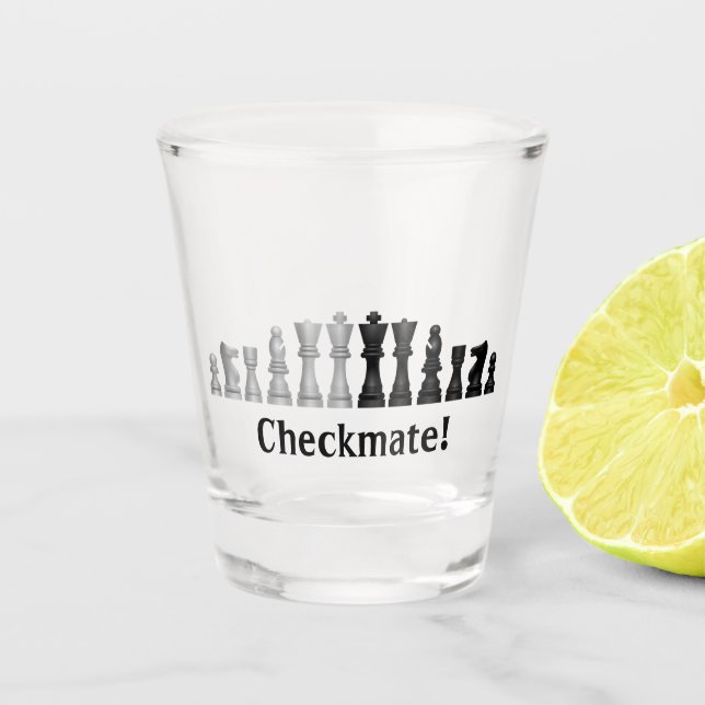 Chess Pieces Shot Glass (Front)