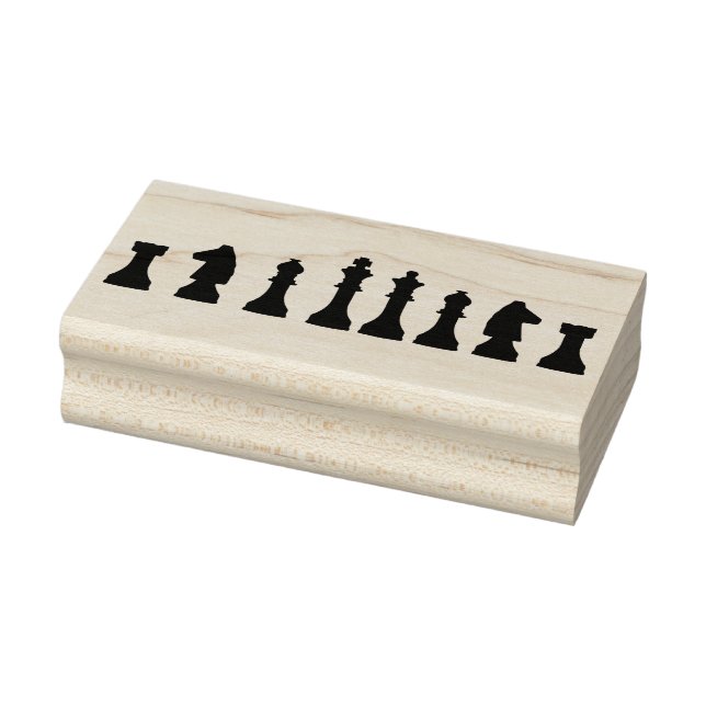 chess pieces silhouette art stamp (Stamp)