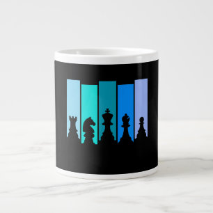 Chess Pieces Silhouette Large Coffee Mug