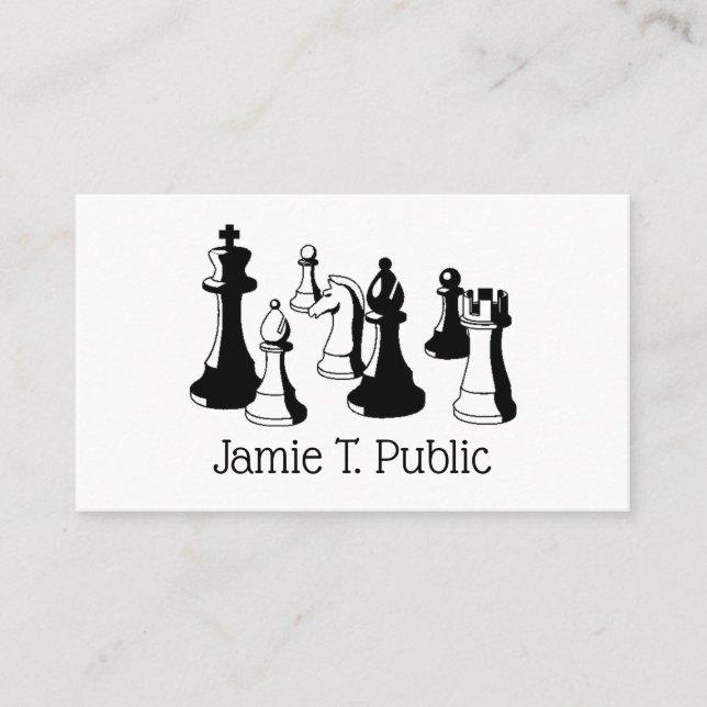 Chess Pieces Vintage Art #2 Business Card (Front)