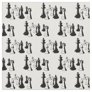 Chess Pieces Vintage Art #2 Fabric