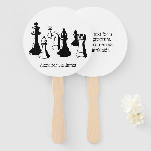 Chess Pieces Vintage Art #2 Hand Fan