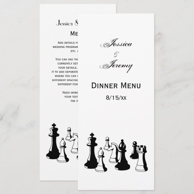 Chess Pieces Vintage Art #2 Invitation (Front/Back)