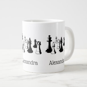 Chess Pieces Vintage Art #2 Large Coffee Mug