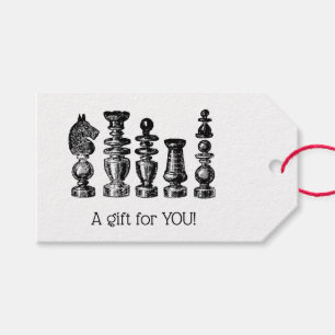 Chess Pieces Vintage Art Gift Tags