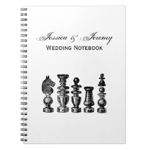 Chess Pieces Vintage Art Notebook