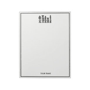 Chess Pieces Vintage Art Notepad