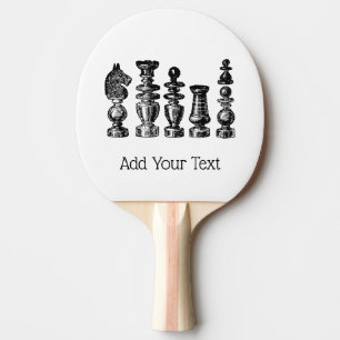 Chess Pieces Vintage Art Ping Pong Paddle