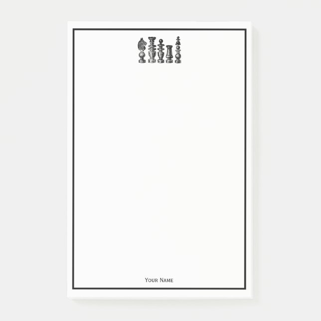 Chess Pieces Vintage Art Post-it Notes (Front)