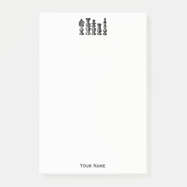 Chess Pieces Vintage Art Post-it Notes (Front)