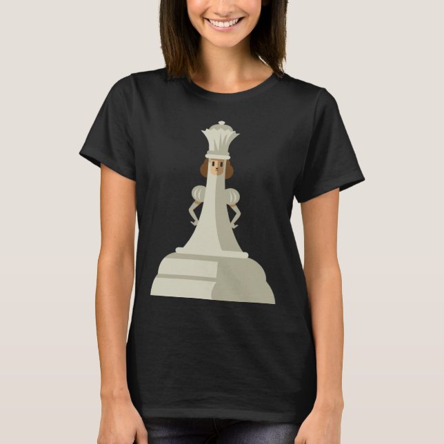 Chess Pieces White Queen Children Board Game Set T-Shirt (Front)