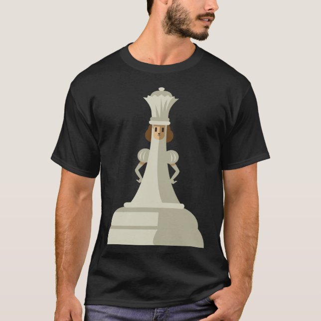 Chess Pieces White Queen Children Board Game Set T-Shirt (Front)