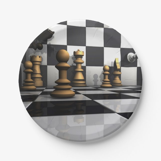 Chess Play King Paper Plate (Front)