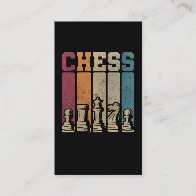 Chess Player Checkmate Vintage Chess Pieces Business Card (Front)