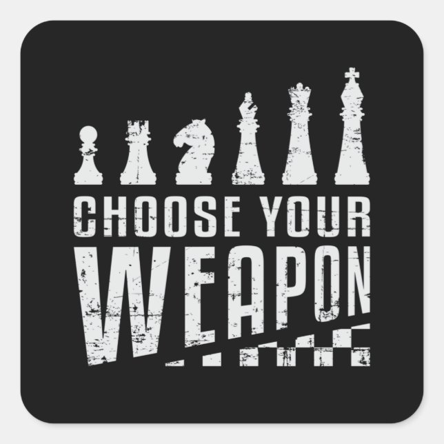 Chess Player Chess Board Checkmate Board Game Gift Square Sticker (Front)