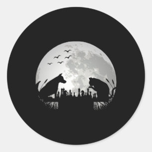 Chess Player _ Chess Board Dog Cat _ Funny Chess L Classic Round Sticker