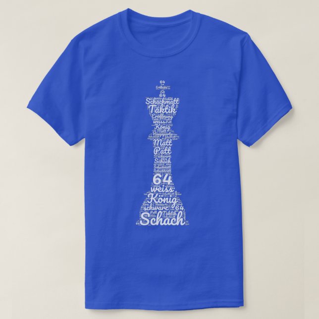 Chess Player Chess Figure King Word Cloud T-Shirt (Design Front)