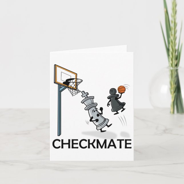 Chess Player Chessboxing And Sketll Lover Checkmat Card (Front)