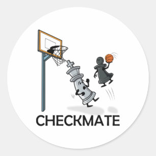 Chess Player Chessboxing And Sketll Lover Checkmat Classic Round Sticker