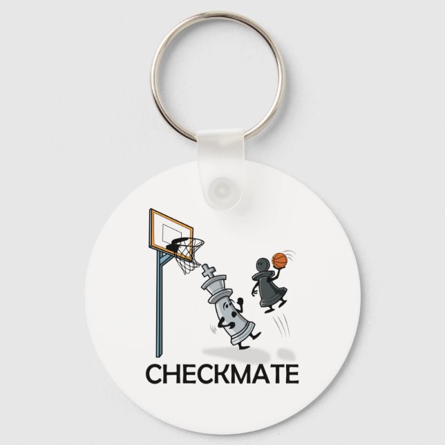 Chess Player Chessboxing And Sketll Lover Checkmat Key Ring (Front)