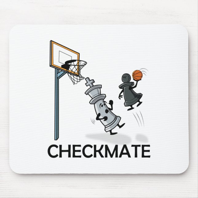 Chess Player Chessboxing And Sketll Lover Checkmat Mouse Pad (Front)
