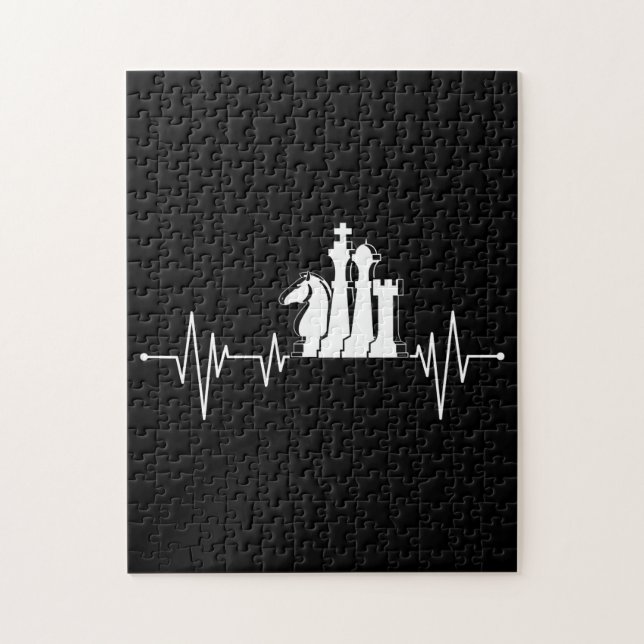 Chess Player Gift Idea Chess Pieces Heartbeat Jigsaw Puzzle (Vertical)