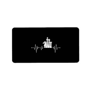 Chess Player Gift Idea Chess Pieces Heartbeat Label