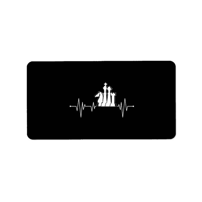 Chess Player Gift Idea Chess Pieces Heartbeat Label (Front)