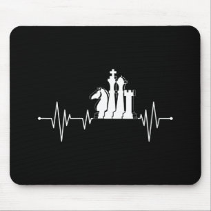 Chess Player Gift Idea Chess Pieces Heartbeat Mouse Pad