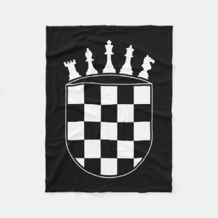Chess Player Gifts for Croats  Croatian Flag Chess Fleece Blanket