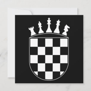 Chess Player Gifts for Croats  Croatian Flag Chess Invitation